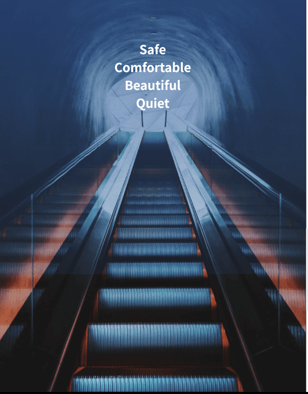 Escalator with safe, comfortable, beautiful, and quiet operation
