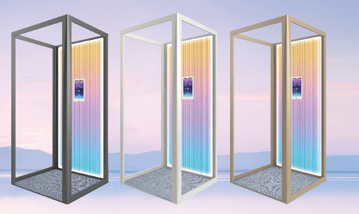 Gold-finish home elevator cabin interior