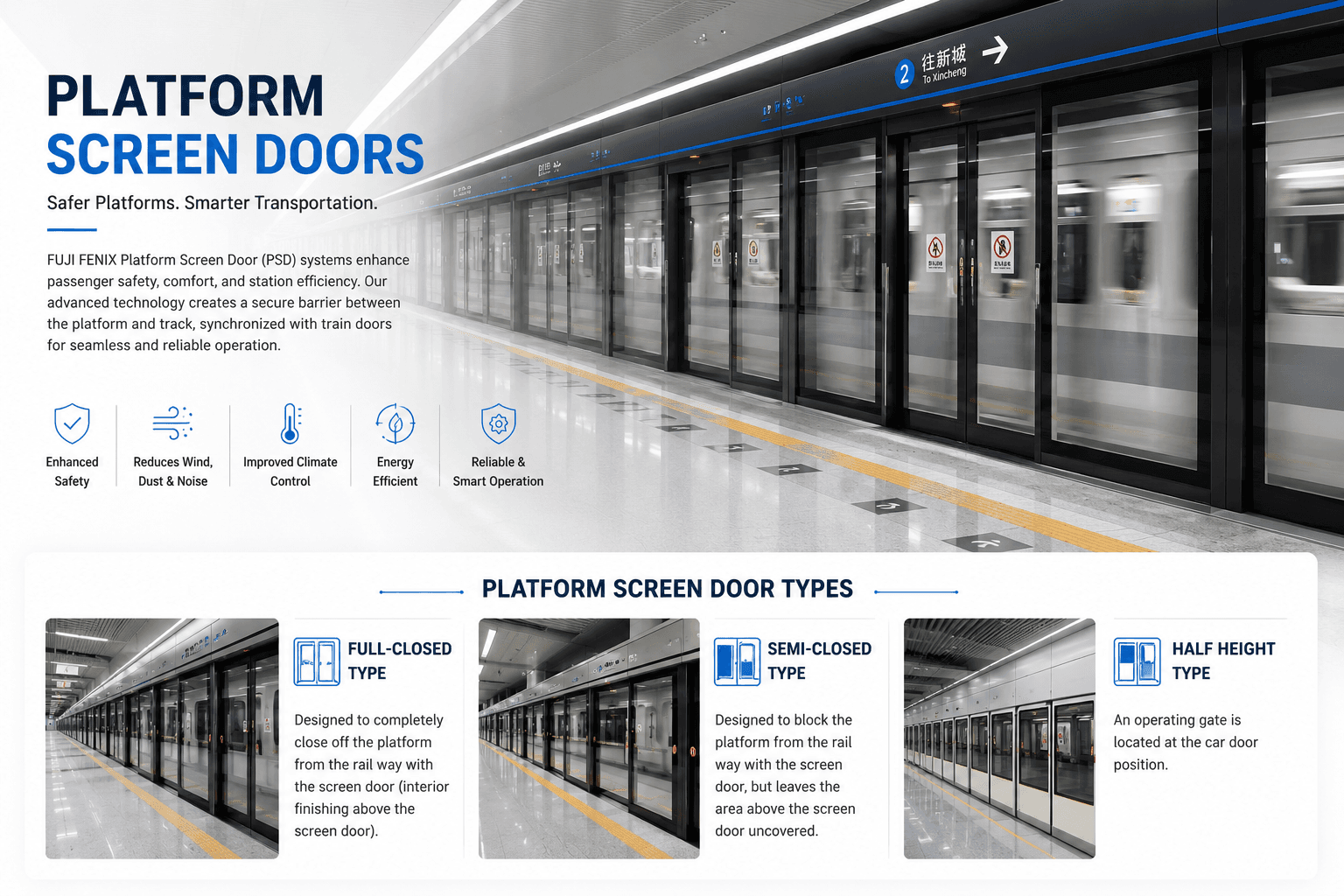 Fuji Fenix Platform Screen Doors at metro station