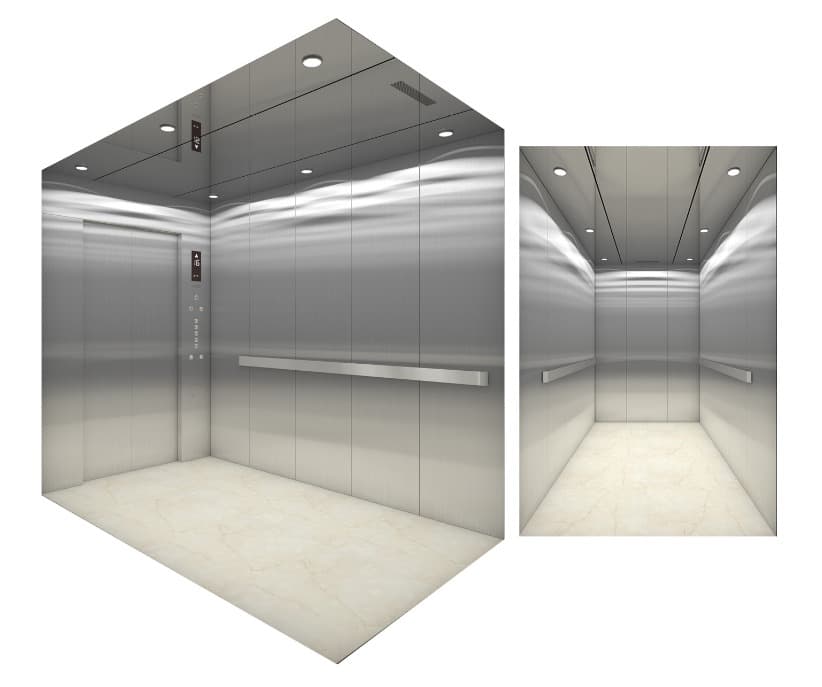 Fuji Fenix hospital bed elevator with spacious cabin for patients and medical equipment